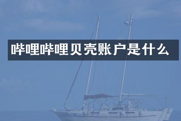 哔哩哔哩贝壳账户是什么