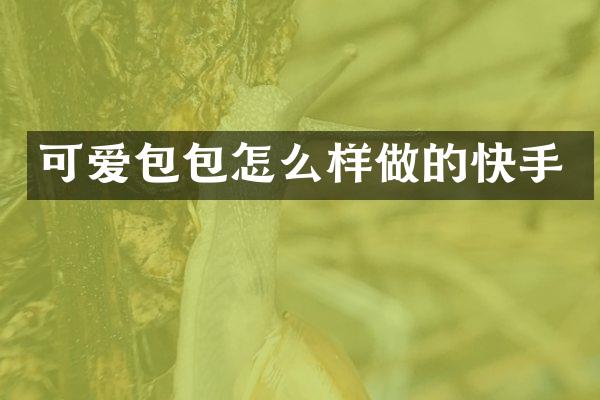 可爱包包怎么样做的快手