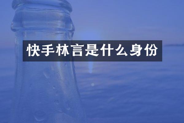 快手林言是什么身份