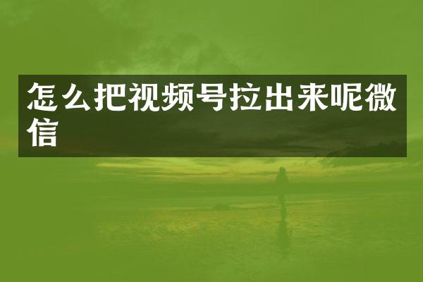 怎么把视频号拉出来呢微信