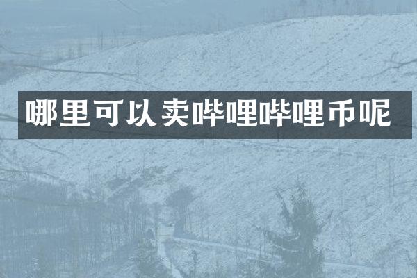 哪里可以卖哔哩哔哩币呢
