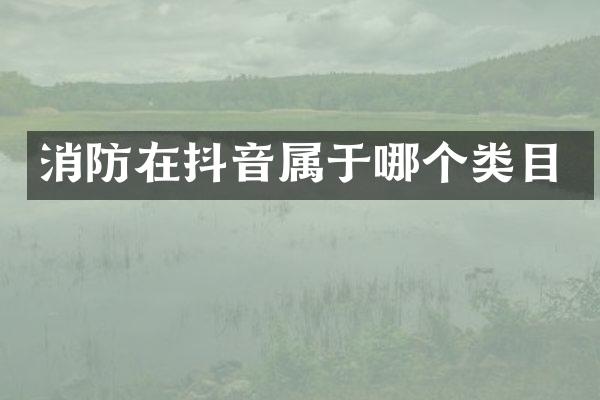 消防在抖音属于哪个类目