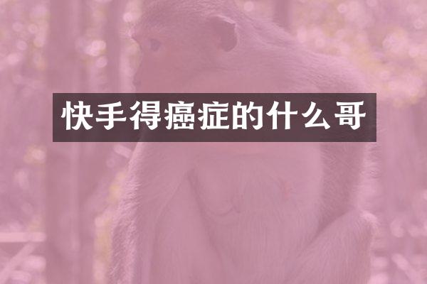 快手得癌症的什么哥