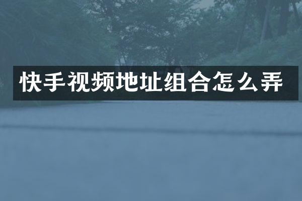 快手视频地址组合怎么弄
