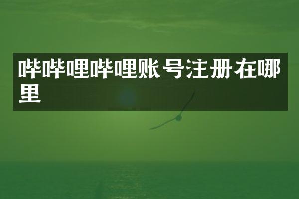 哔哔哩哔哩账号注册在哪里