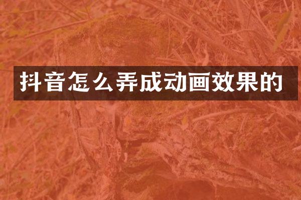 抖音怎么弄成动画效果的
