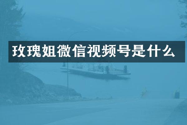 玫瑰姐微信视频号是什么