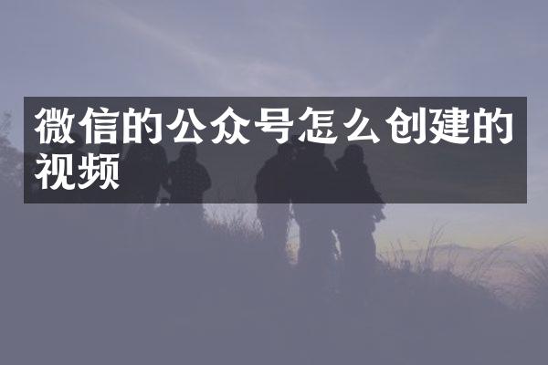 微信的公众号怎么创建的视频