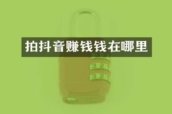 拍抖音赚钱钱在哪里