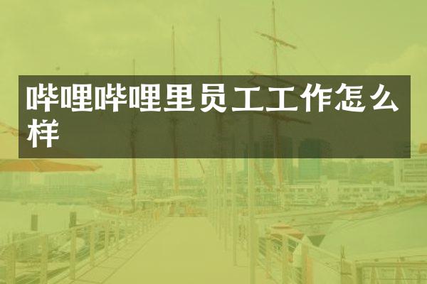 哔哩哔哩里员工工作怎么样
