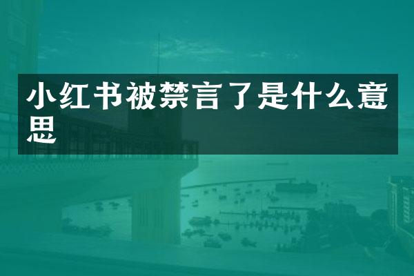 小红书被禁言了是什么意思