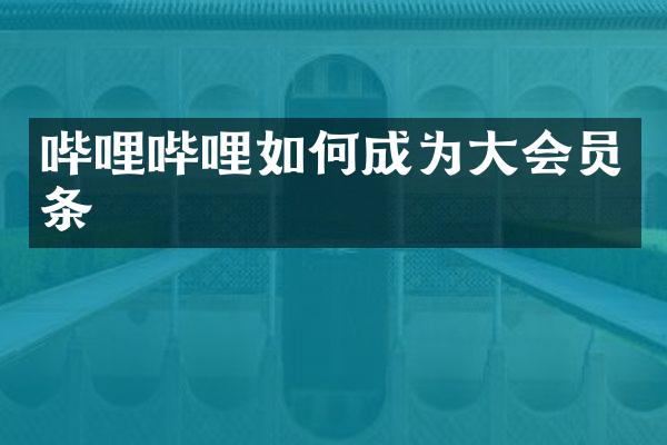 哔哩哔哩如何成为大会员条