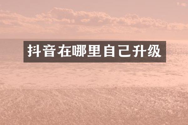 抖音在哪里自己升级