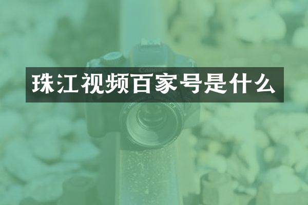 珠江视频百家号是什么