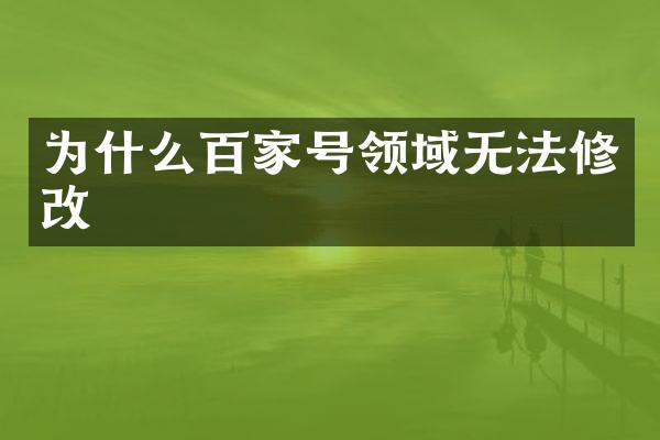 为什么百家号领域无法修改