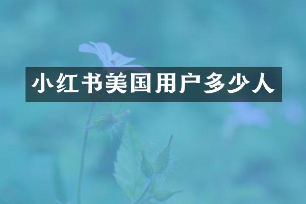 小红书美国用户多少人
