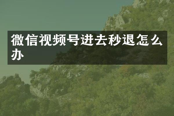 微信视频号进去怎么办