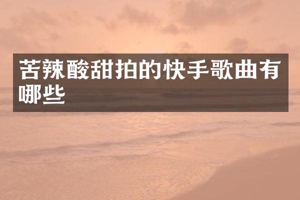 苦辣酸甜拍的快手歌曲有哪些