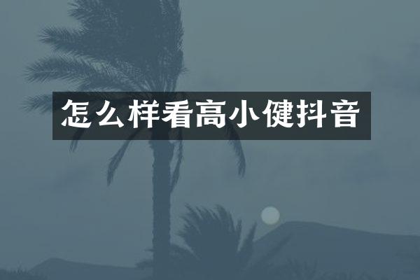 怎么样看高小健抖音