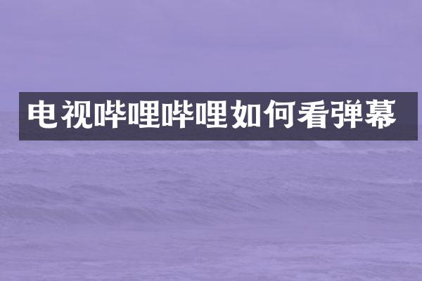 电视哔哩哔哩如何看弹幕