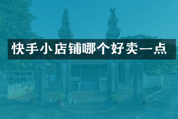 快手小店铺哪个好卖一点