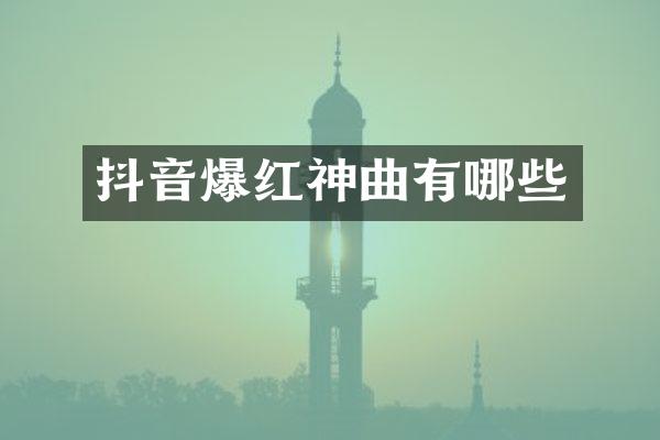 抖音爆红神曲有哪些