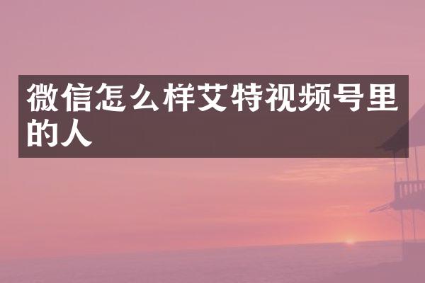 微信怎么样艾特视频号里的人