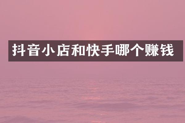 抖音小店和快手哪个赚钱