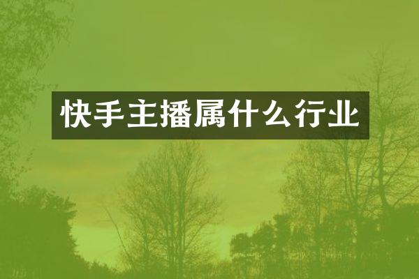 快手主播行业