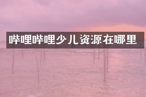 哔哩哔哩少儿资源在哪里