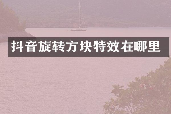 抖音旋转方块特效在哪里