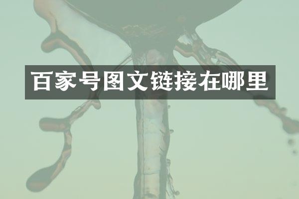 百家号图文链接在哪里