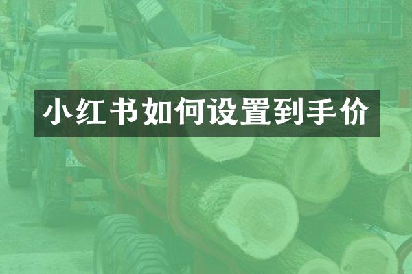 小红书如何设置到手价