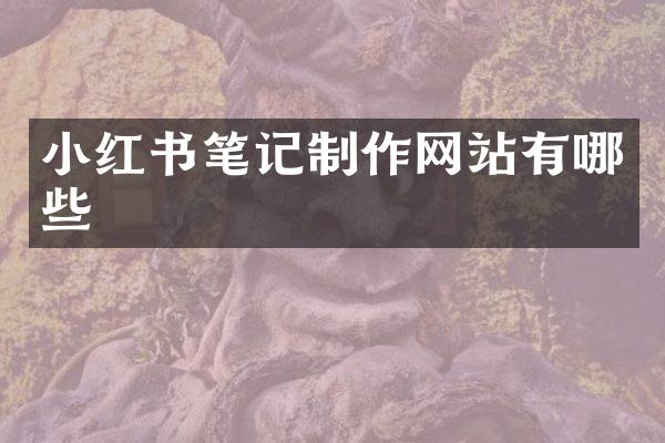 小红书笔记制作网站有哪些