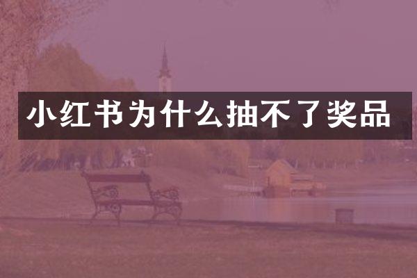 小红书为什么抽不了奖品