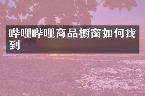 哔哩哔哩商品橱窗如何找到