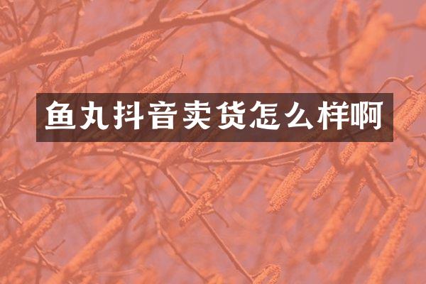 鱼丸抖音卖货怎么样啊