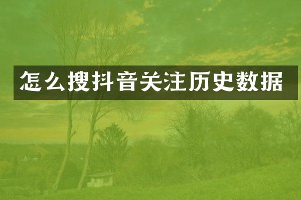 怎么搜抖音关注历史数据