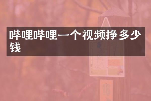 哔哩哔哩一个视频挣多少钱