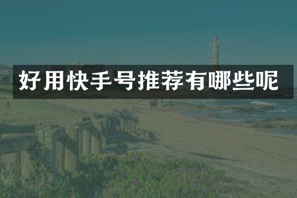 好用快手号推荐有哪些呢