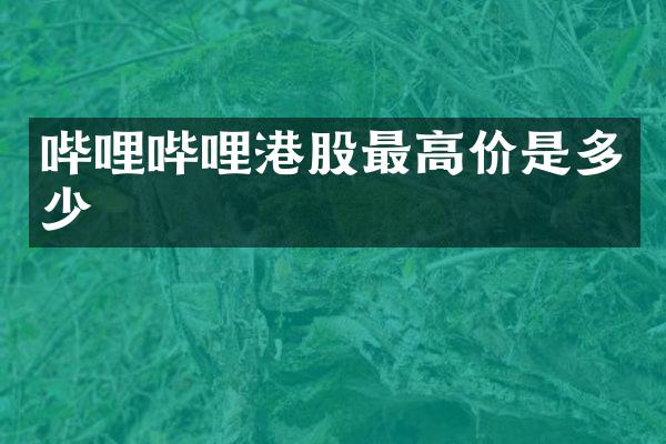 哔哩哔哩港股最高价是多少