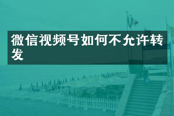微信视频号如何不允许转发