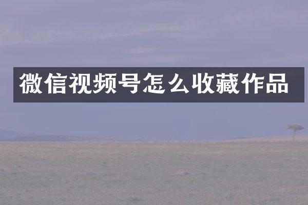 微信视频号怎么收藏作品