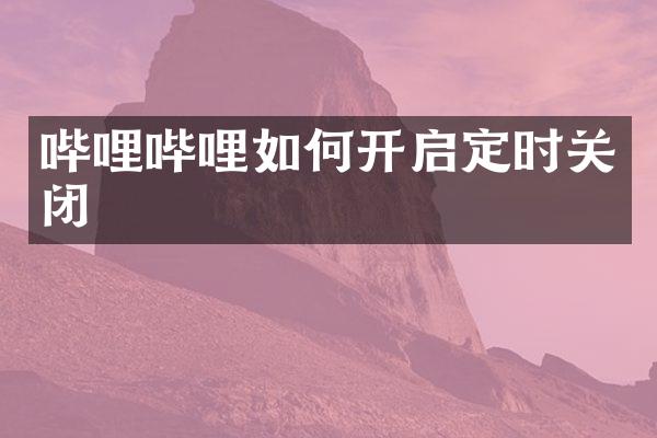 哔哩哔哩如何开启定时关闭