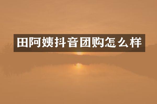 田阿姨抖音团购怎么样
