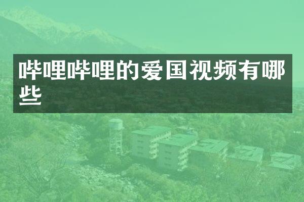 哔哩哔哩的爱国视频有哪些