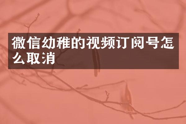 微信幼稚的视频订阅号怎么取消