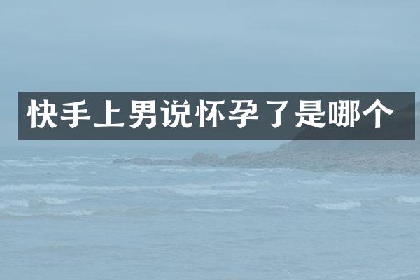 快手上男说怀孕了是哪个
