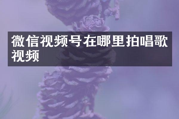 微信视频号在哪里拍唱歌视频
