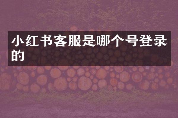 小红书客服是哪个号登录的